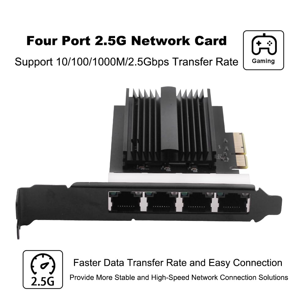 DERAPID 4-Port 2.5Gbps PCIe Ethernet Card -6 DERAPID 4-Port 2.5Gbps PCIe Ethernet Card -6