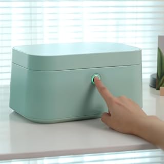 Fingerprint Jewelry Safe Box - Double-Layer ABS Organizer with 30 Fingerprint Capacity, Emergency Keys & Batteries, Secure Storage for Valuables, Stylish Blue Design