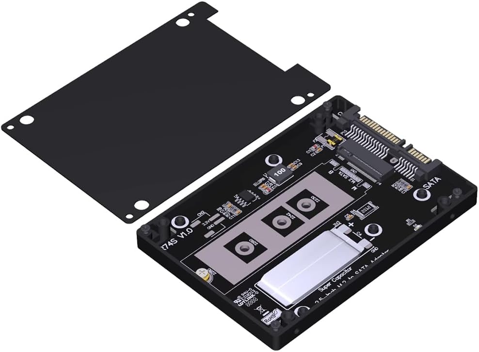 JMT ADT-R74 R27 M.2 to U.2/U.3/SATA Adapter Hard Drive Enclosure CNC Aluminum Alloy Compatible with NVMe SSD (R74S-04F)