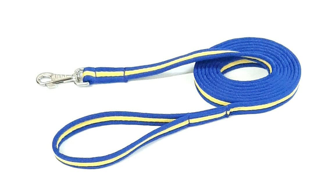 Horse Lunge Line/Large Dog Training Walking Lead Leash 25mm Padded Air Webbing Strong Very Soft Durable (30ft, 9 Metres) (Royal Blue/Yellow)
