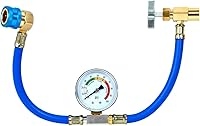 Vista 5 de BACOENG Manguera de carga en U para AC automático R134a con manómetro y grifo de lata HVAC