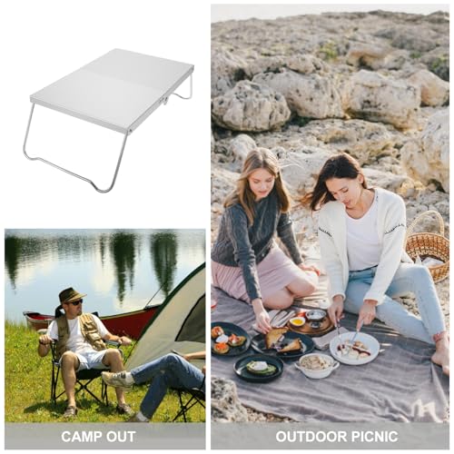 Mini table de camping portable avec plateau isolant résistant à la chaleur du réchaud - 8