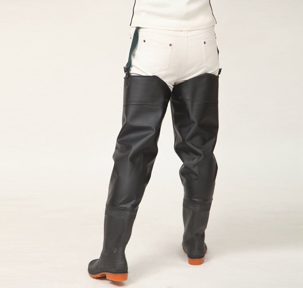 Stivali Coscia Pesca da Pioggia PVC Giro Ispessimento Waders Pantaloni Pescatore con Stivali Pantaloni da Laghetto