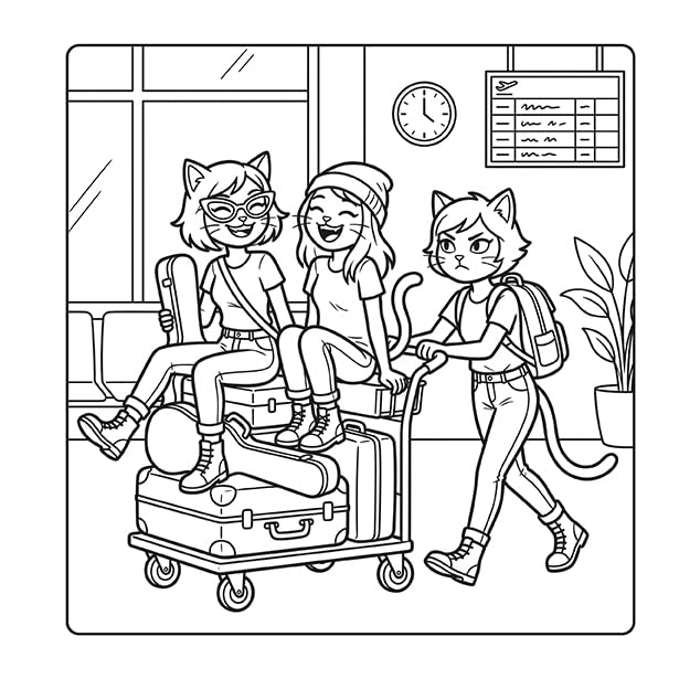 Cute Cozy Coloring: Rockstar Kitty image 2