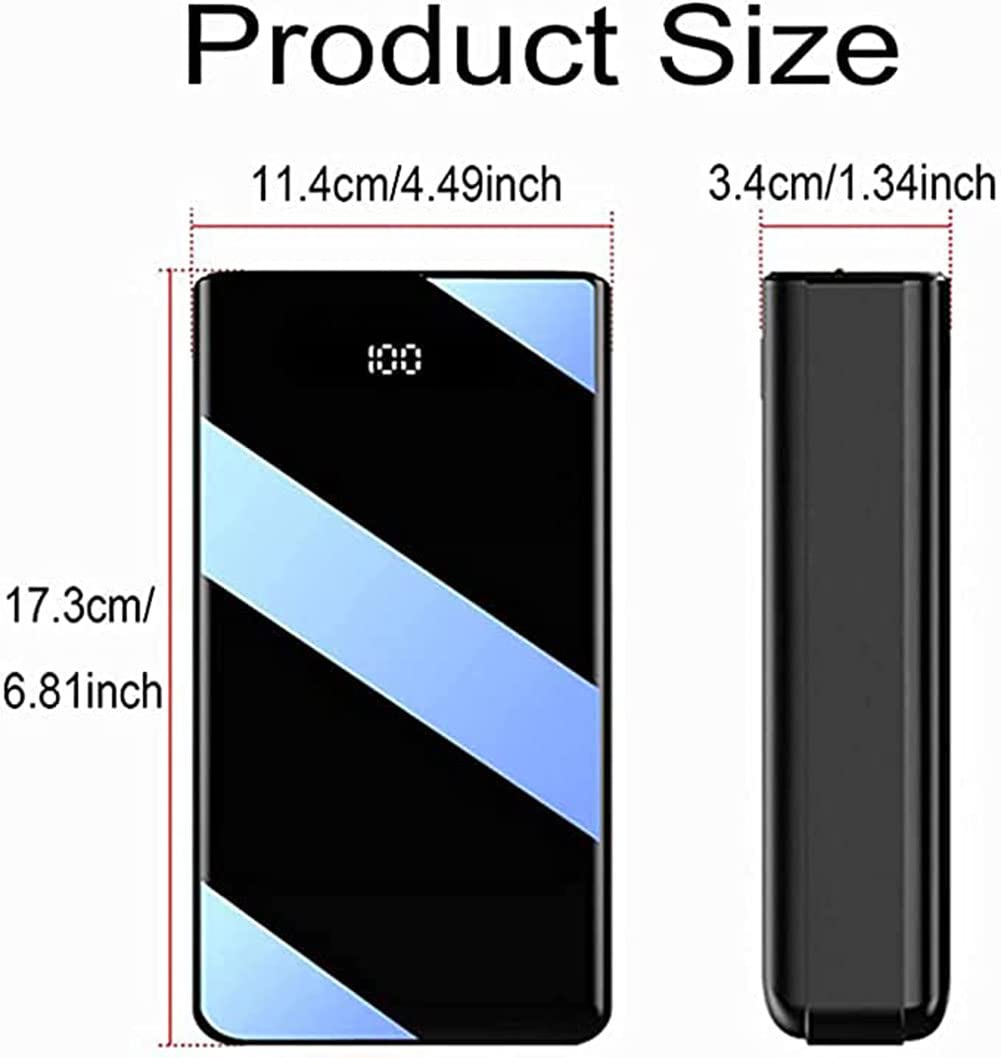 Banco de energía de 80000 mAh con cable integrado, cargador portátil, cargador externo para teléfono con pantalla LED y linterna, batería externa [7 salidas, 4 entradas], carga rápida para teléfono