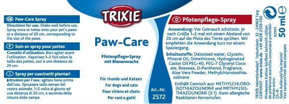 TRIXIE Paw-Care | Doppelpack | 2 x 50 ml | Pfotenpflege-Spray für Hunde und Katzen | Zum Schutz von Pfoten und Ballen | Mit Bienenwachs und Aloe Vera | Einfache Anwendung