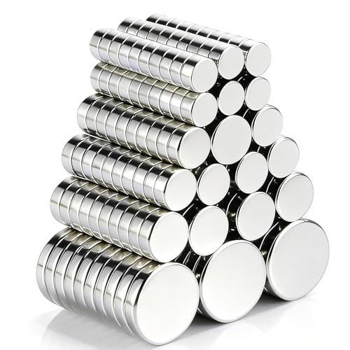 Image of TRYMAG 200Pcs Small Magnets, 4 Different Sizes Tiny Mini Magents, Multi-Use for Fridge, DIY, Office, Hobbies, Crafts and Science