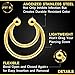 Stainless Steel Anodized Fake Septum Hoop Bar Ring 16 Gauge 5/16 8mm Cartilage Earrings Nose Piercing Jewelry 3636