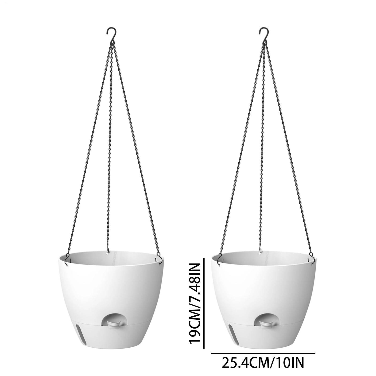 Vase Auto-irrigant,Pot Auto-irrigant avec réservoir intégré, 2 Pots à Fleurs pour Jardin | pour Balcon Jardin Porche fenêtre Cour Patio Salon Cuisine intérieur et