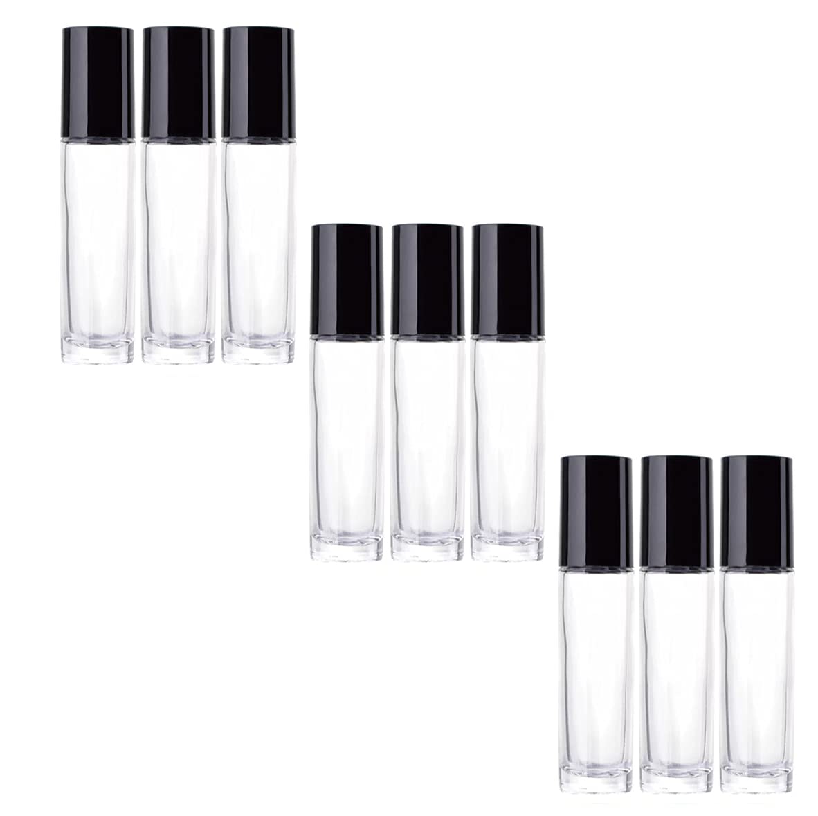 PHARCOS Classic Transparent Glass Roll On Bottles with Black Cap for Essential Oils, Perfumes, Lip Balms, Aromatherapy | Refillable Reusable & Eco- Freindly Leakproof Bottle - 10ml (Pack of 9)-image-30