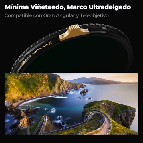 Filtro ND 2-32 y CPL 2 en 1 de 55mm con control de luz variable y cristal HD 5