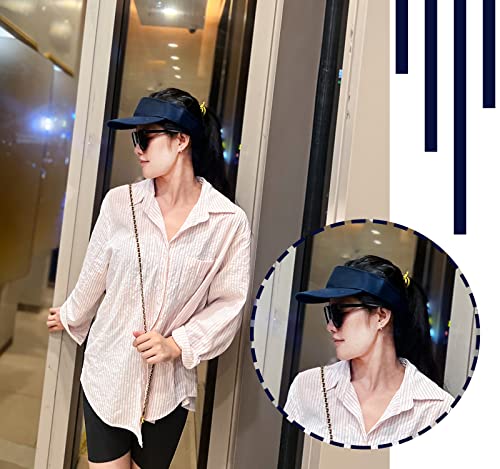2 Pieces Of Navy Sun Visor Hats Adjustable Sport Visors Cap Visors For Women And Men (One Size) #TOP6