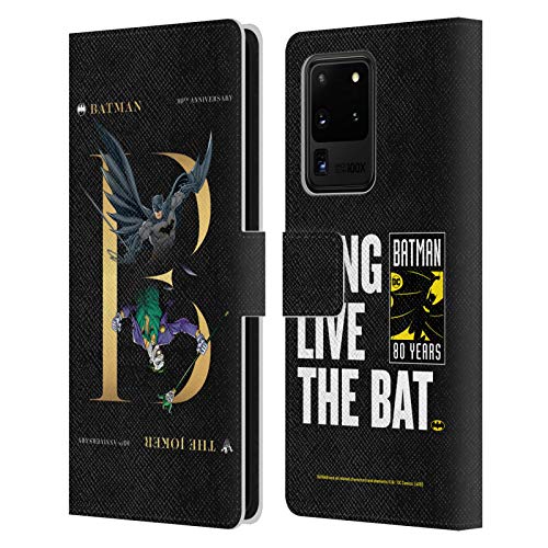 Head Case Designs Officially Licensed Batman DC Comics Joker Rivalry 80th Anniversary Leather Book Wallet Case Cover Compatible with Samsung Galaxy S20 Ultra 5G
