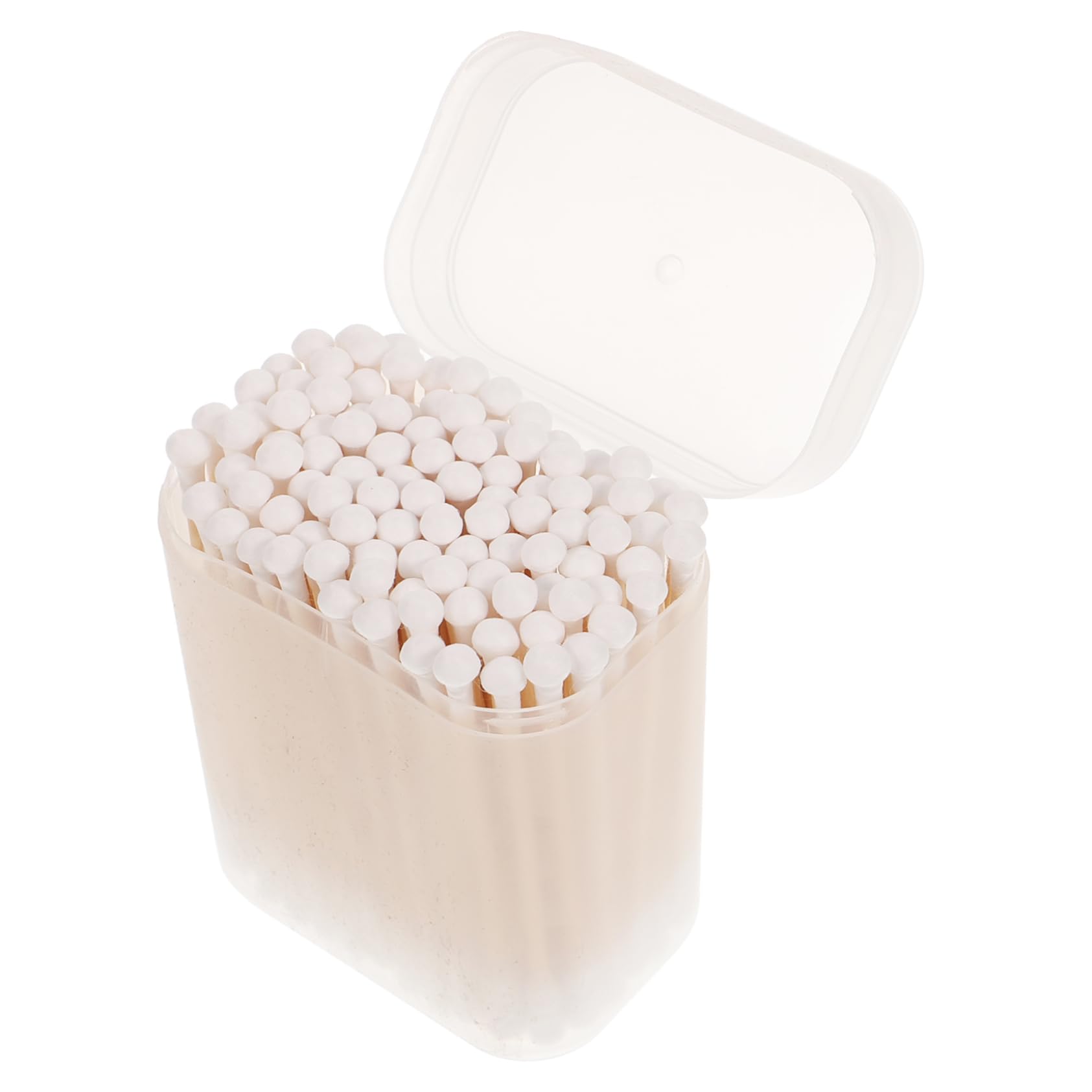 IWOWHERO 100pcs Double-ended Cotton Swabs Cotton Buds with Sticks Pointed Tips Disposable for Baby Child Adult Travel Home