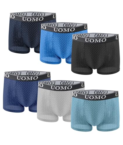 Channo Klassische enganliegende Nylon Boxershorts, bequem und weich. Uomo Kollektion. 6 Stück, Sortiert 3XL
