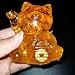 Reyife Yellow Crystal Lucky Cat Figurine Hand Carved Maneki Neko Money Cats Statue Feng Shui Decoration for Home Office Attract Good Luck Money Wealth with Gift Box