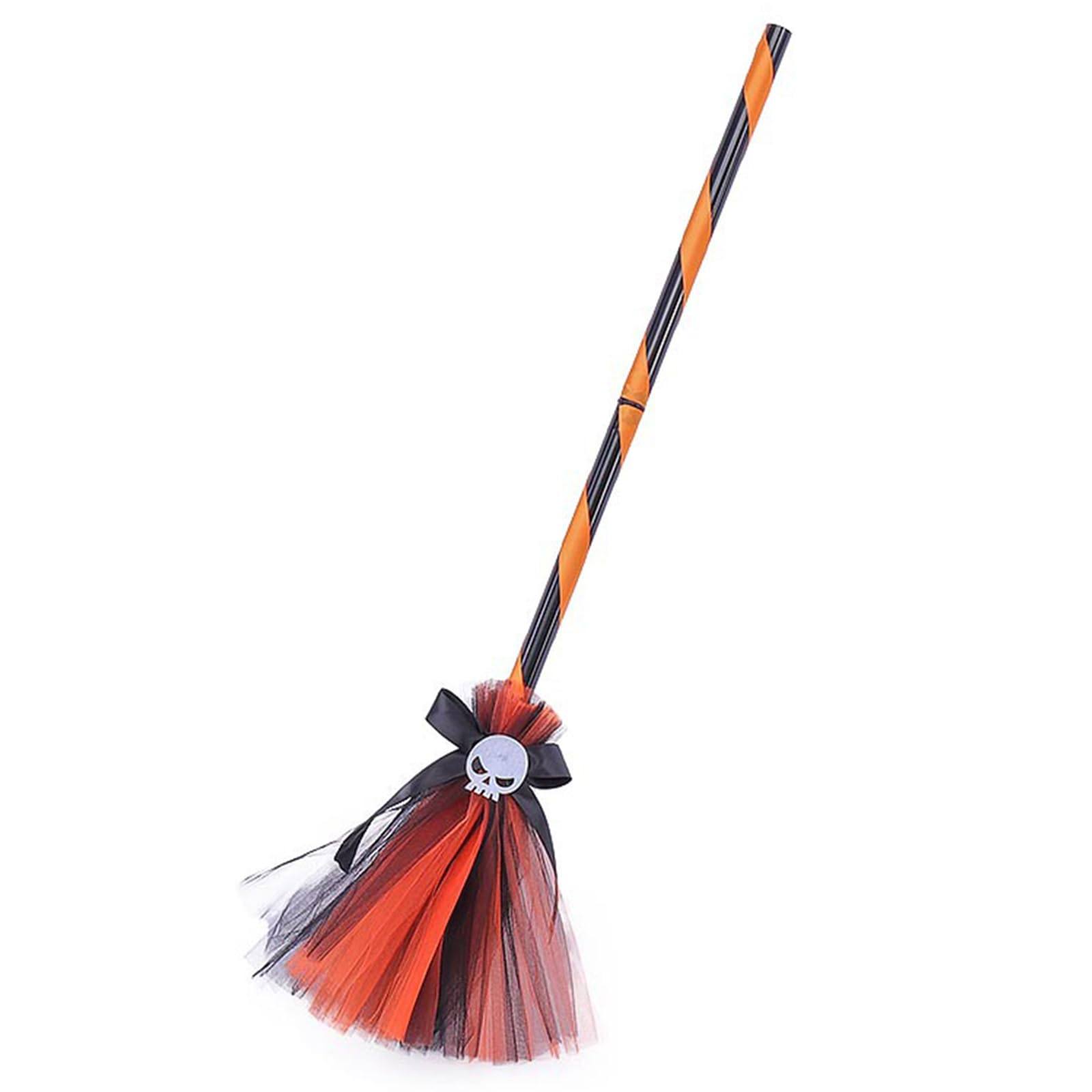 HzDazrl Women Halloween Witch Broom Ribbons Skeleton Witches Broomsticks Cosplay Party Costume Decoration for Adults (Orange, S)