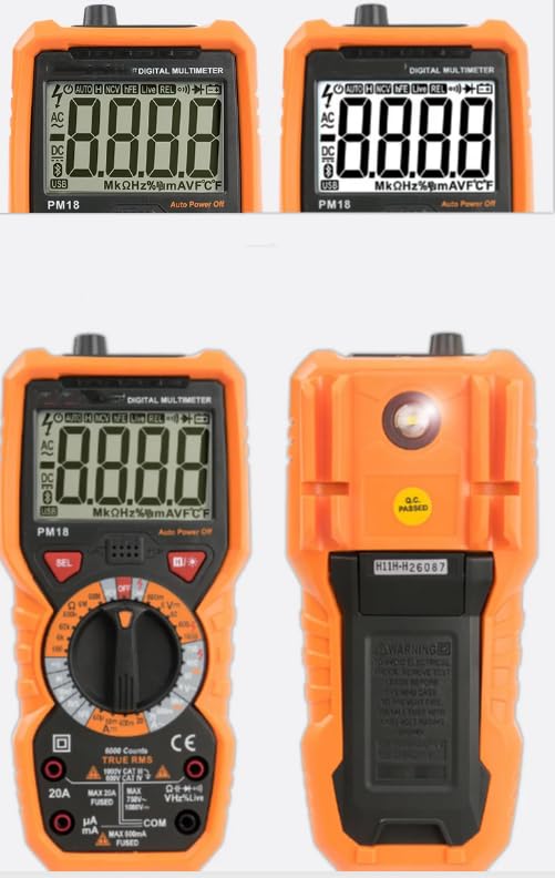 PM18 Voltmeter NCV Liveline Test Hand-held Digital Multimeter TrueRMS Amperemeter