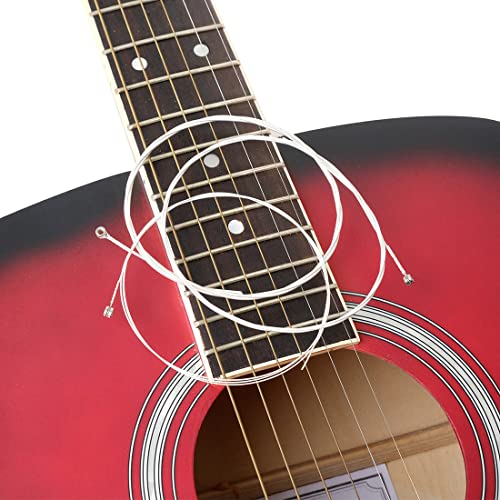 MuzcYM Lot de 6 cordes de guitare acoustique Flok 011-052 pouces en acier à haute teneur en carbone plaqué argent - Les Beatles, Paul McCartney, John Lennon, RIngo Starr, George Harrison MuzcYM Lot de 6 cordes de guitare acoustique Flok 011-052 pouces en acier à haute teneur en carbone plaqué argent – Image 3