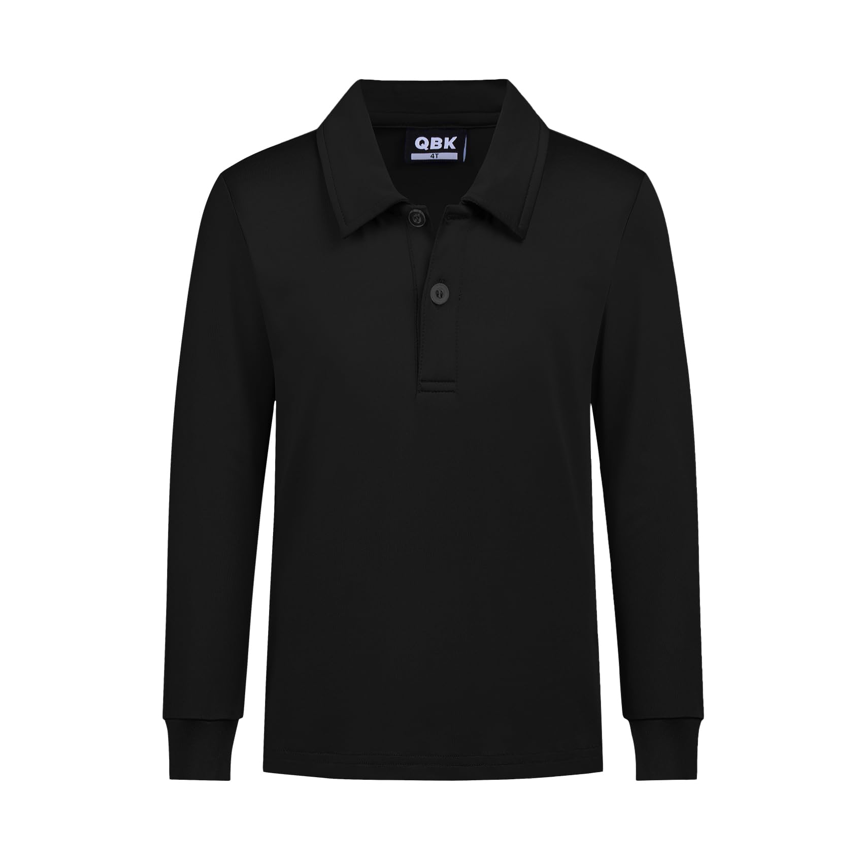 QBK Boys' Performance Polo Kids Collared Golf Shirts Long Sleeve School Uniform for 4T-16Y