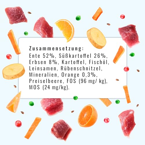 Sollis Trockenfutter Mini Hund | Getreidefrei | Zuckerfrei | Ente | Trockenfutter für kleine Rassen | 2kg