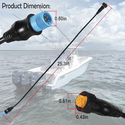 Image of 010-12122-10 Adapter Compatible with Connecting 8-Pin Transducers with XID to 12-Pin Sonar Marine Devices, Replace for Part Number 010-12122-10