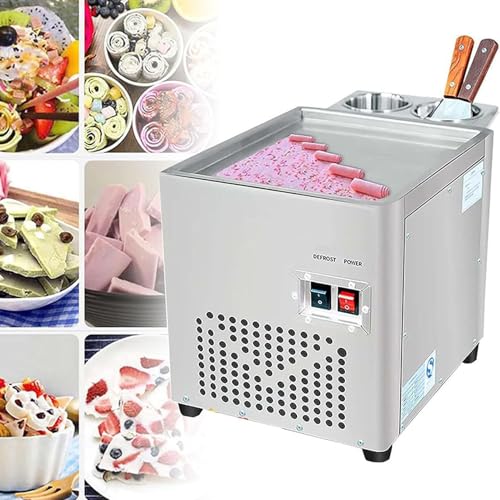Máquina comercial para hacer rollos de helado de encimera con 2 raspadores para cafeterías y tiendas de postres