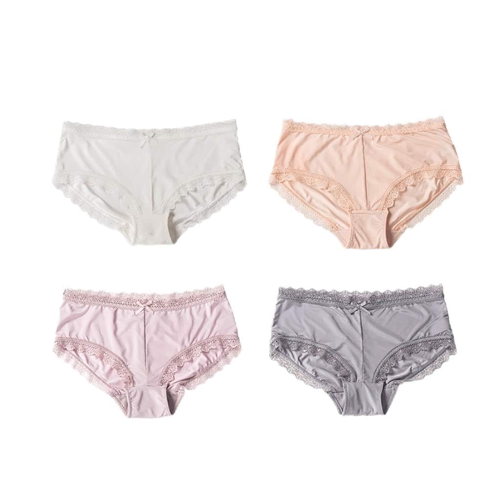 DIoFent Mutande Bikini Slip Merletto delle Signore di qualità del Pannello Riassunti Sexy Vita Alta Mutandoni Hipster Intima, Confezione da 4 (Color : D, Size : Medium)