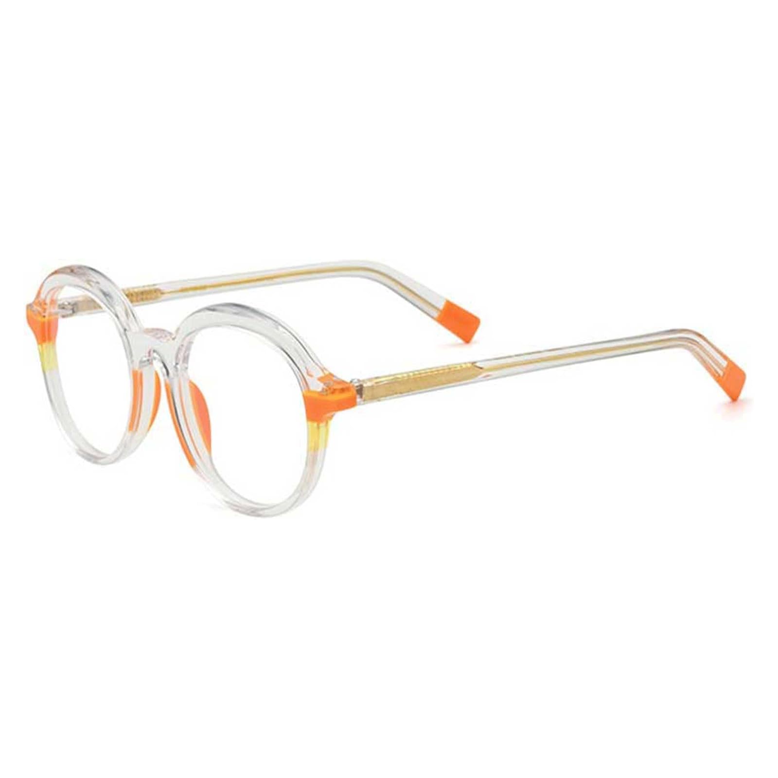 Okrągłe oprawki okularów octanowe oprawki do okularów ultralekkie okulary z soczewkami oprawki okularów vintage uniwersalne oprawki do okularów, przezroczyste