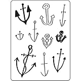 Darice 30023112 Prägefolder - Schablone, Anker, Plastik, transparent, 10.8 x 14.6 cm