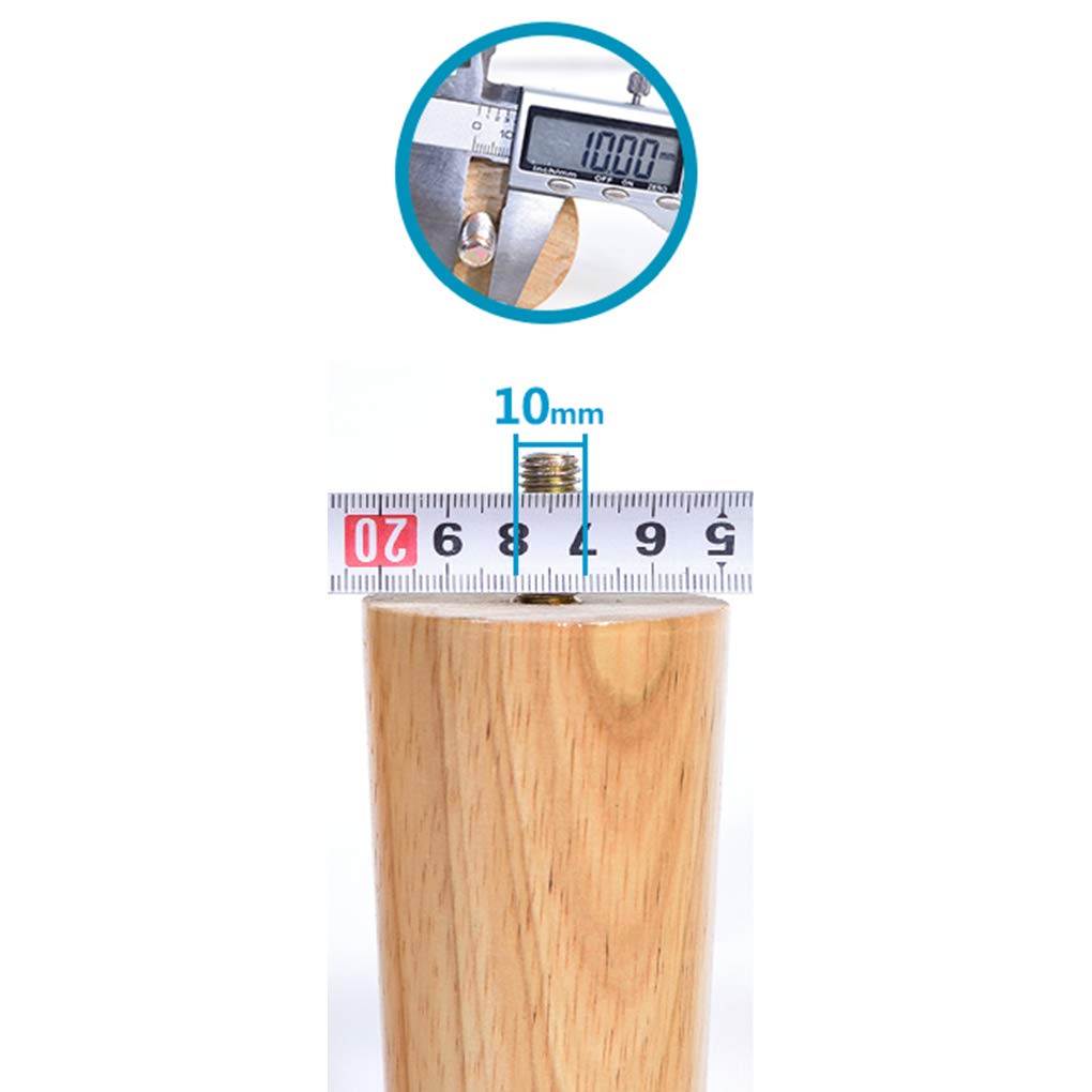 4 gambe in legno massello conico di ricambio per mobili a cono obliquo gambe per mobili per divano, letto, sedia, divano, gambe in legno, filettatura M10 (18 cm)