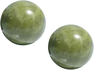 SOLUSTRE 2pcs Massage Handball Massage Tools Chinese Stress Balls Meditation Hand Massage Ball Massage Balls Marble Balls Massage Rolling Balls Decor Fitness Sports Jade Massager