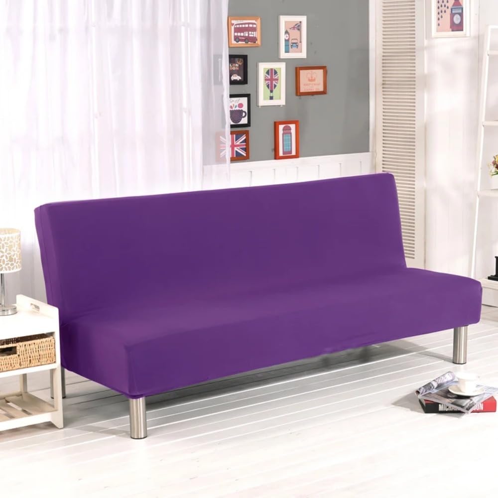 Housse clic clac S purple en tissu extensible de 150 à 185 cm pour canapé bz de salon