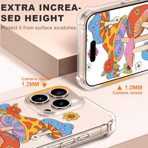Coque iPhone 16 Pro Max champignon coloré, l'accessoire idéal pour vos sorties