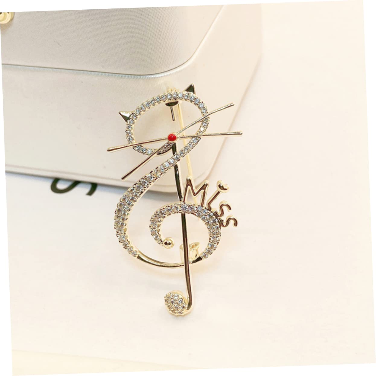Holibanna Broche De Nota Musical Clips De Broche De Circón Bufanda Bandana Para Mujer Broche Esmaltado Kawaii Adorable Broche De Circón Broche Para Mujer Broches Retro Golden Cobre