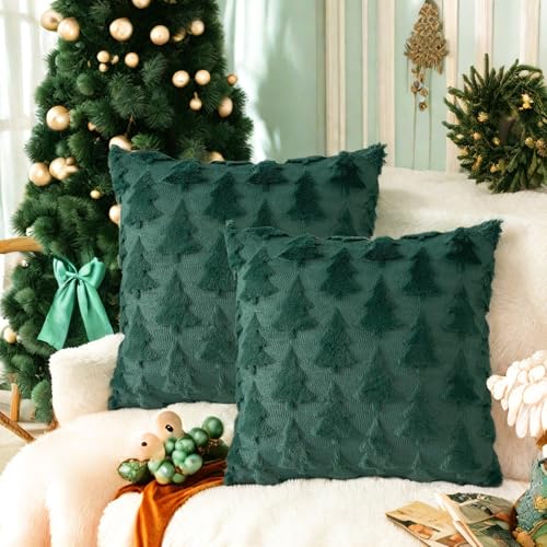 GADITIEK 45x45cm Kissenbezug Weihnachten, 2 Stück Weicher Plüsch...