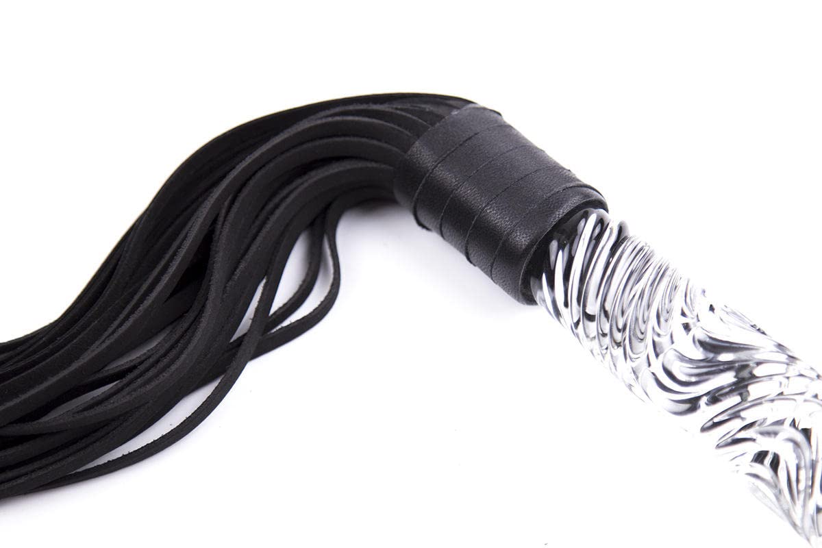 Flogger -Peitsche mit Glasstab, Lederpeitschen für das Training für Erwachsene