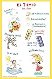 Spanish Language School Poster - Words About the Weather - Wall Chart for Home and Classroom - Bilingual: Spanish and English Text
