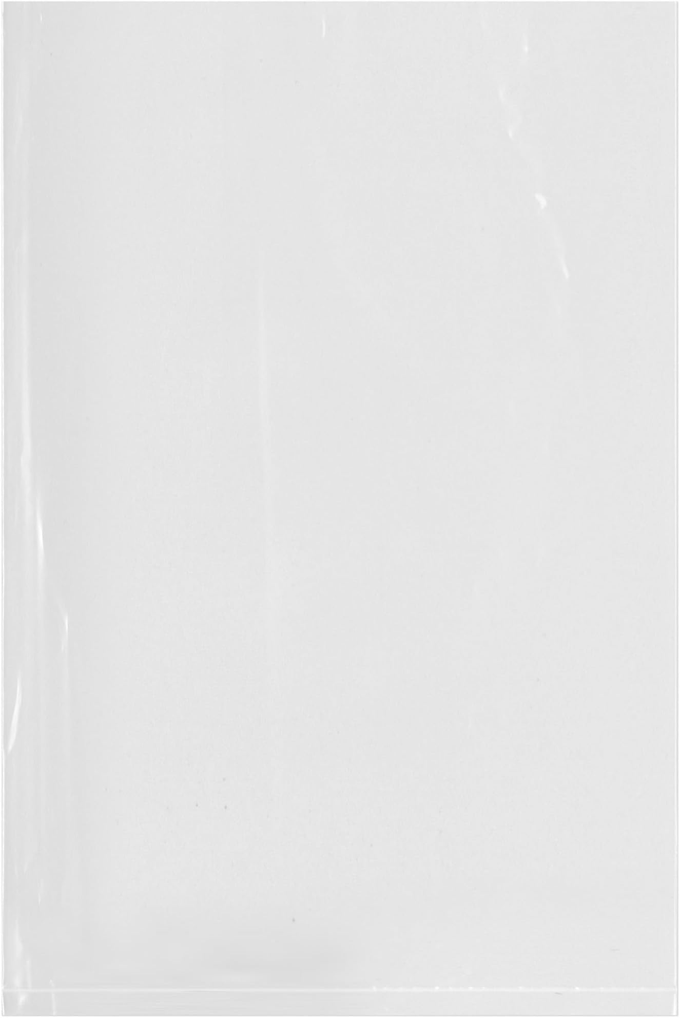 Plymor 6" x 9" (Case of 1,000), 1.25 Mil Flat Open Clear Plastic Poly Bags