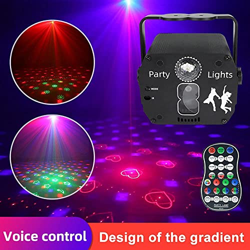 Image of AMKI Party Light, DJ Disco Party Light, Voice Activated Remote Control, RGB LED Projector Stage Light, Indoor Light Show, Christmas Club, KTV Bar Halloween Decor with Time Function
