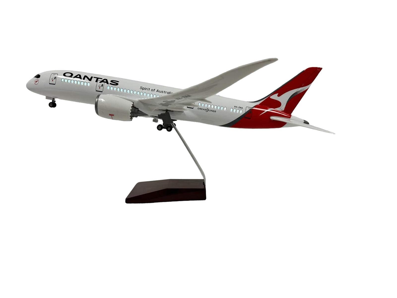Chame LTD Model Plane Replica Realistic Large Scale with Voice Automated Lights | Aircraft with Stand | Premium Collectors Display | Aviation Gift (Qantas 787 Boeing 1:130)