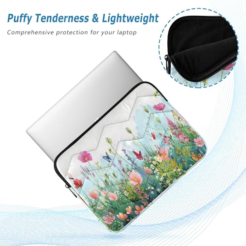 Funda para portátil 13-14 pulgadas impermeable con diseño de flores y mariposas miniatura 5