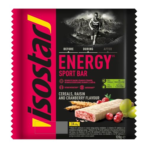 Isostar Energy Riegel Cranberry 3 x 40 g (20 Packungen)