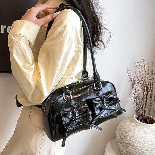 Coquette Purse Cute Bow Purse Aesthetic Kawaii Shoulder Bag Ita Bag Faux Leather Tote Bag Coquette Accessories2