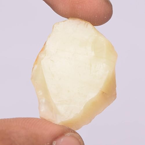 Miniatura 3 de GEMHUB Cristal curativo de ópalo blanco con ópalo amarillo y piedras preciosas de calcita de arco iris blanco...