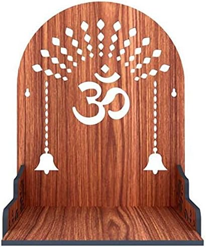 Wall Hanging Wood Home Temple Wooden Singhasan Temple for God/Solid Wood Home Temple/Singhasan for Diwali, Durga Pooja, Navratri, Ganesh Chaturthi Home Temple(33x25x25 cm)