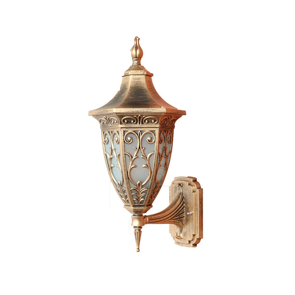NHPJFDC Bronze/Gilt Red Aluminum Outdoor Wall Lamp - IP54 Waterproof European Style Sconce for Courtyards and Gardens, E27 Base, 54cm Height(Bronze)