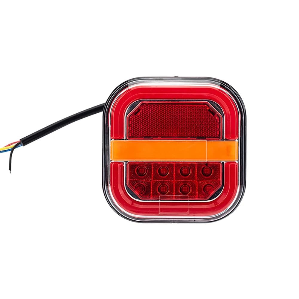 fanale posteriore dell'auto 2 pezzi led lampada di per coda per rimorchio quadrato da 4 pollici freno che scorre per segnale lampeggiante per targa 12V 24V per camion per pick-up Van 4x4