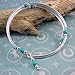 Southwestern Turquoise Natural Stone and Sterling Silver-Plated Wrap Bracelet by ArtsParadis