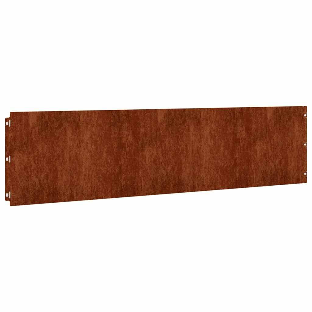 Krawędzie trawnika, 10 sztuk, 25 x 103 cm, elastyczne, ze stali Cortena, obramowanie rabatki i krawędź do koszenia, do ścieżek ogrodowych, palisady i blokady korzeni, odporne na warunki
